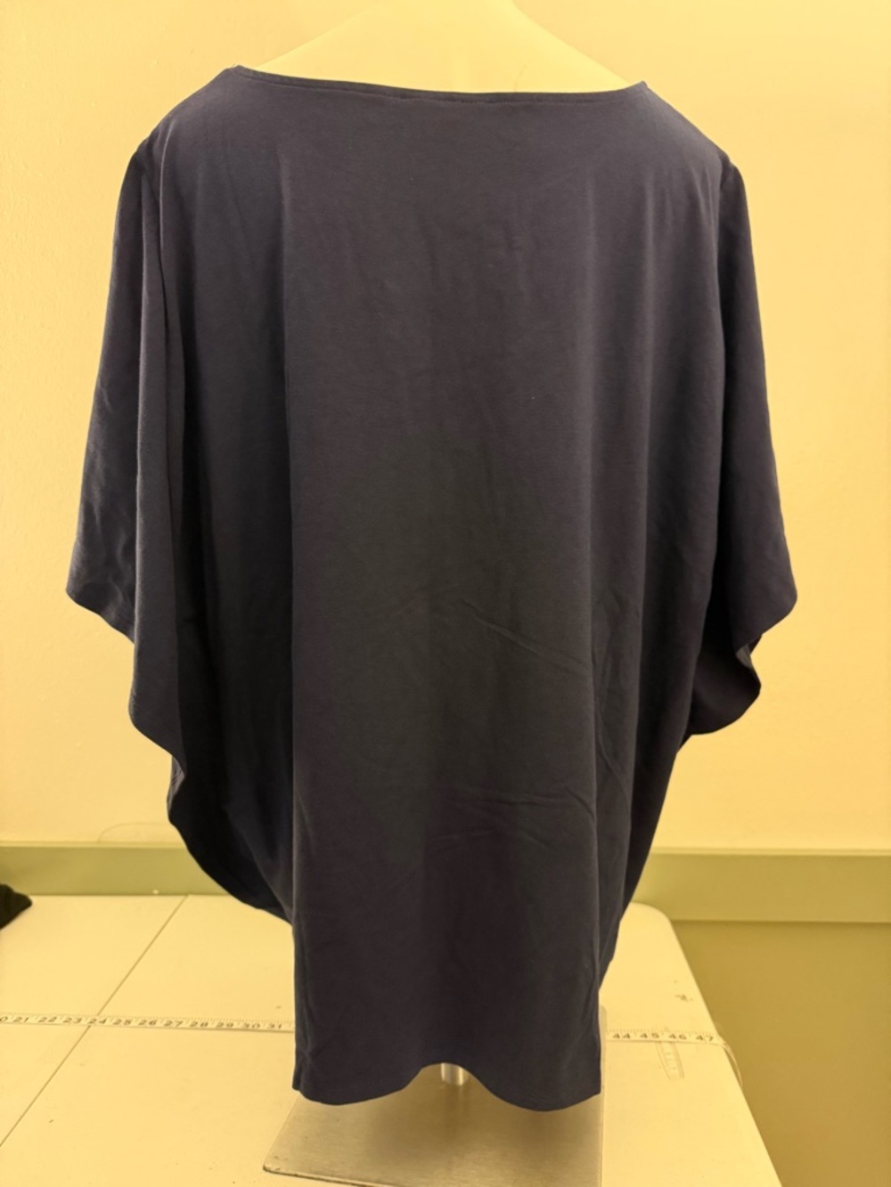 Navy Women's Poncho Top - Classic Draped Style - Picture 2 of 11